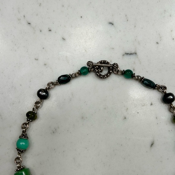 Stephen Dweck One of a Kind Turquoise Jade Peridot Pearl Necklace - Picture 6 of 7